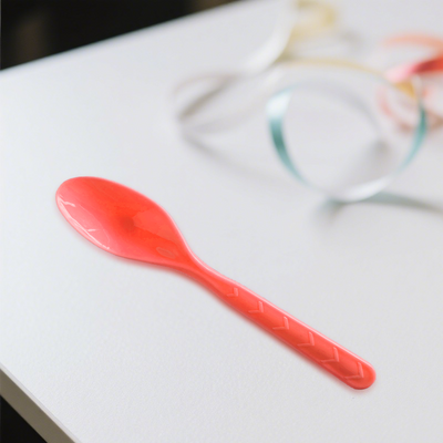 18pk Red Reusable Plastic Spoon