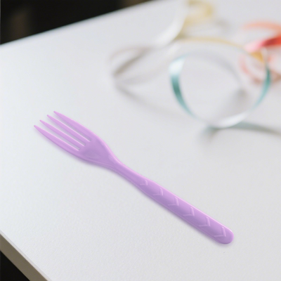 18pk Light Purple Reusable Plastic Fork