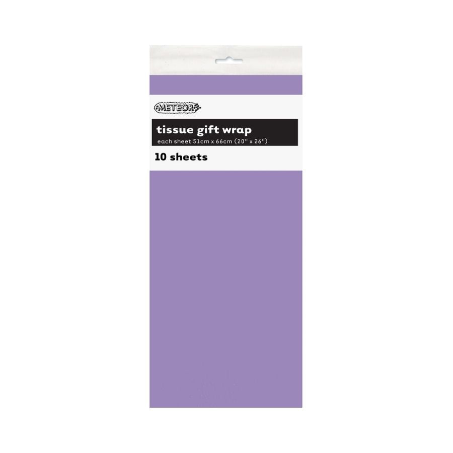 10pk Lavender Tissue Gift Wrap Sheets 51x66cm