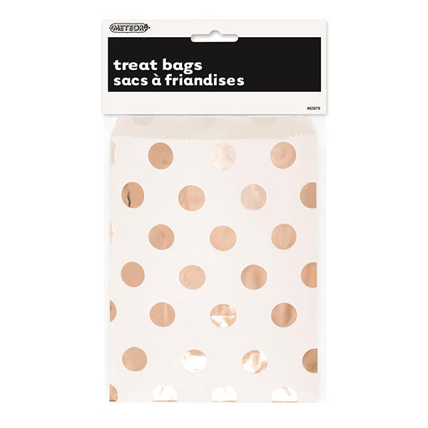 Rose Gold Dot Treat Bags 8pk