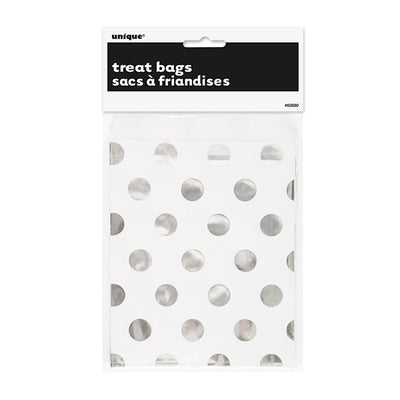 Silver Dot Treat Bags 8pk