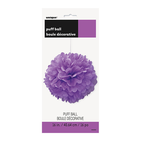 Pretty Purple Puff Decor 40cm