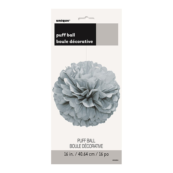 Silver Puff Decor 40cm