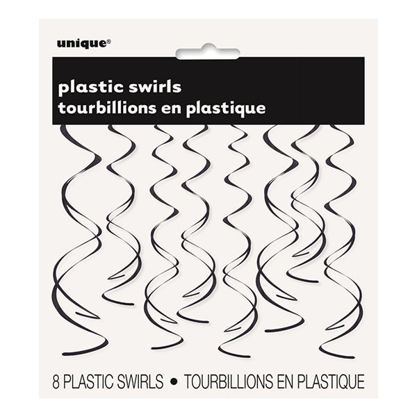 Black 8 Hanging Swirls 66cm