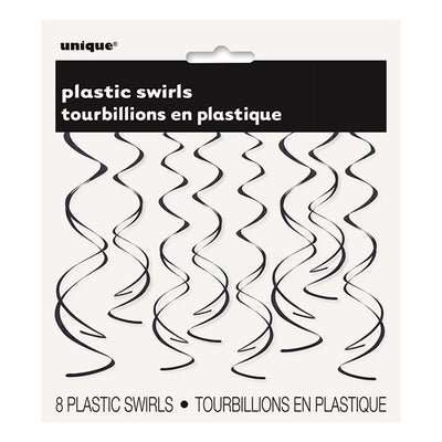 Black 8 Hanging Swirls 66cm