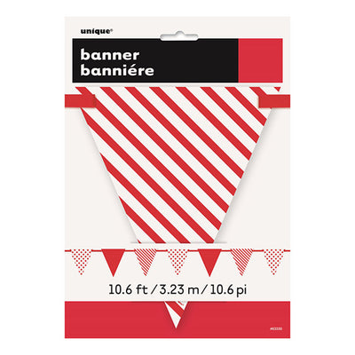 Dots and Stripes Red Flag Banner 3.6m