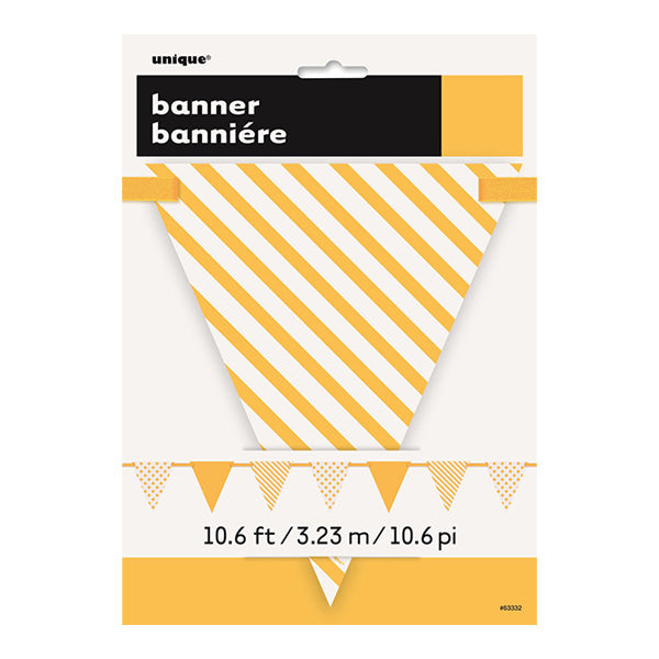 Dots and Stripes Yellow Flag Banner 3.6m