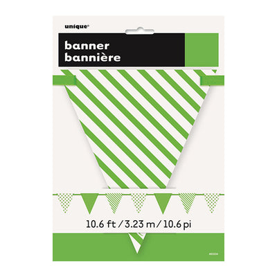 Dots and Stripes Lime Green Flag Banner 3.6m