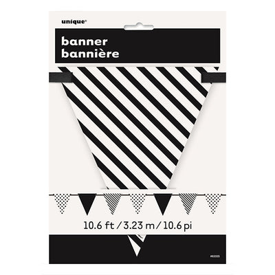 Dots and Stripes Black Flag Banner 3.6m