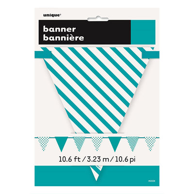 Dots and Stripes Caribbean Teal Flag Banner 3.6m