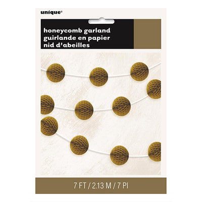 Gold Honeycomb Ball Garland 7ft