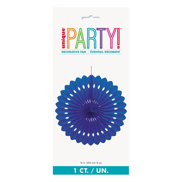 Royal Blue Decorative Fan 40cm