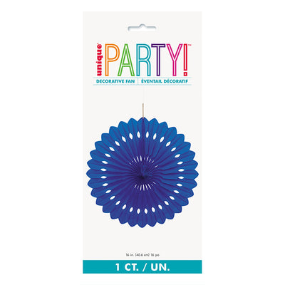 Royal Blue Decorative Fan 40cm
