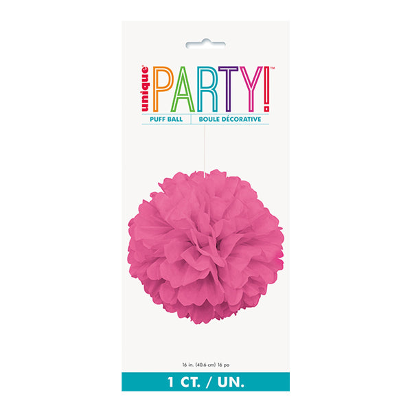 Hot Pink Puff Decor 40cm