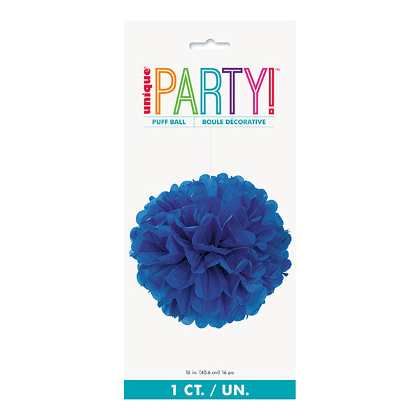 Royal Blue Puff Decor 40cm