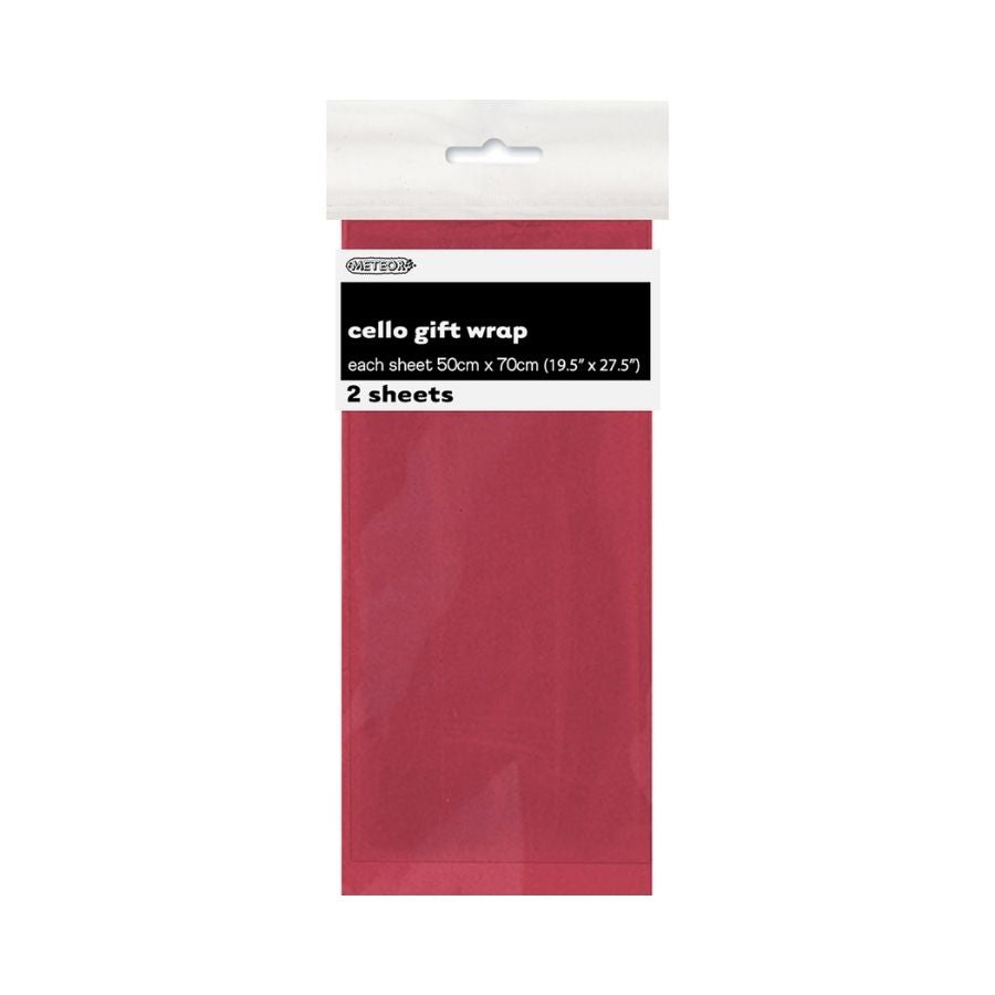 2pk Lovely Pink Premium Cello Wrap Sheet 50x70cm