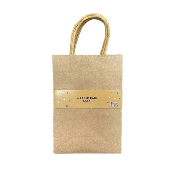4pk Kraft Paper Bag 21x15x8cm