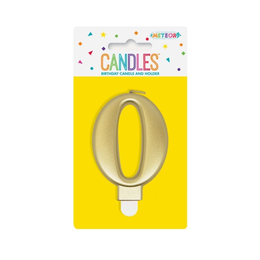 Metallic Gold No. 0 Numeral Candle