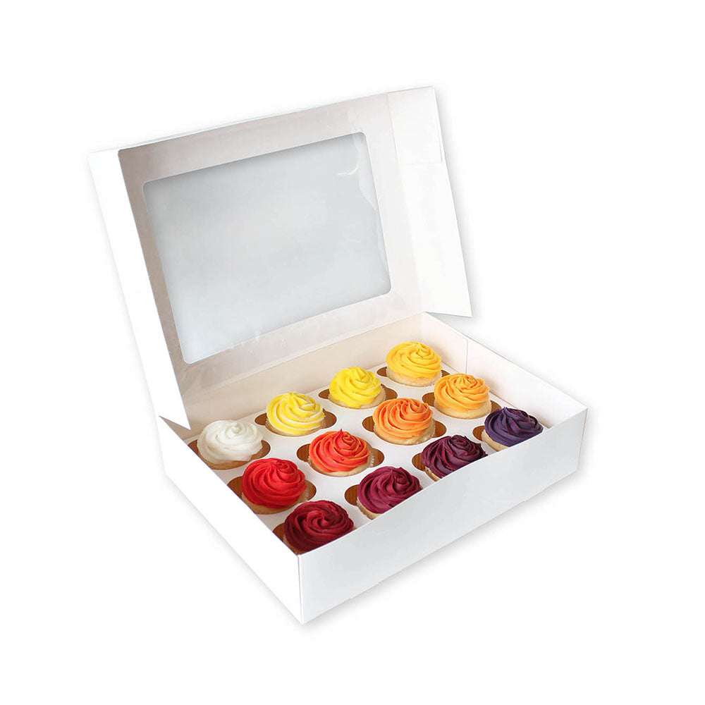 BULK 50pk 12 Holds White Cupcake Box (13x10x4in)