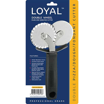 55mm Loyal Double Fondant, Dough & Pizza Cutter (Plain & Serrated)