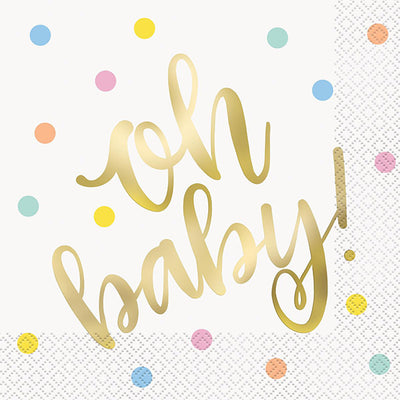 Oh Baby Luncheon Napkins 33x33cm 16pk