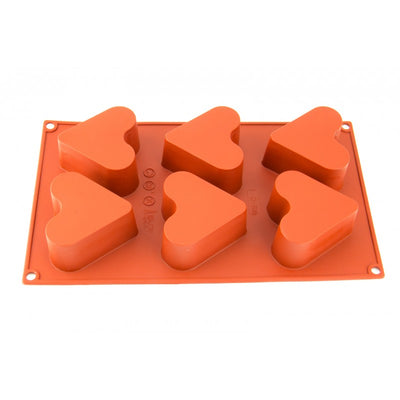 6 Cavity Deep Hearts Silicone Cake & Chocolate Mould