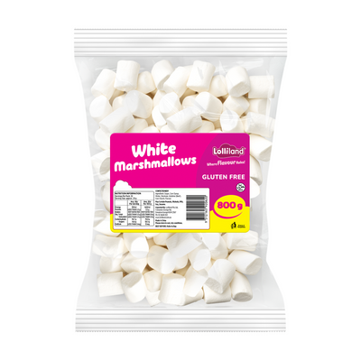 White Cylinder Marshmallows 800g
