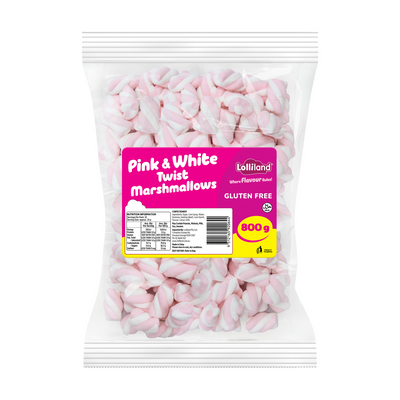 Pink and White Twist Marshmallows 800g