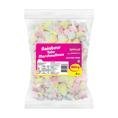 Rainbow Tube Marshmallows 800g
