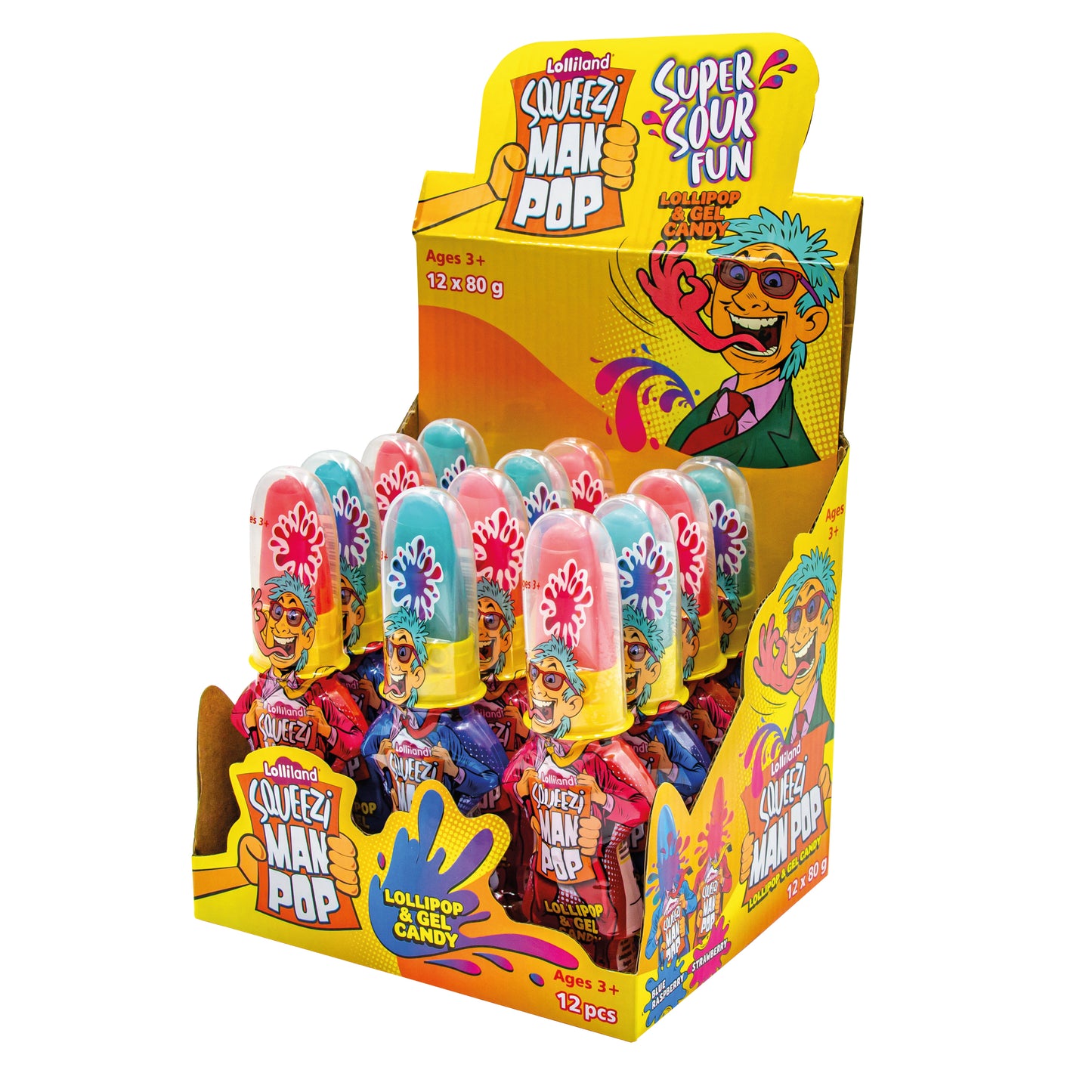 Squeezi Man Pop Lollipop and Gel 80g