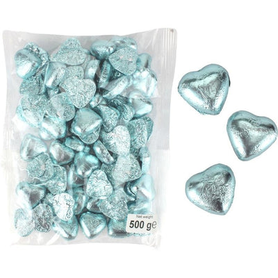 Blue Milk Chocolate Hearts 500g (approx. 70 pieces)