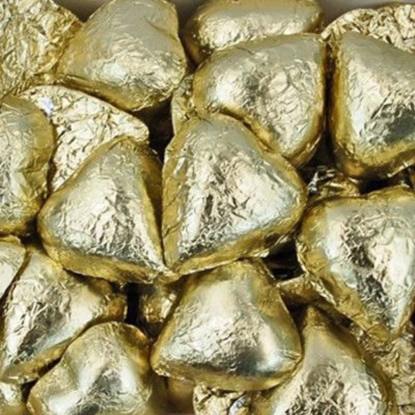 Gold Milk Chocolate Hearts 500g (approx. 70 pieces)