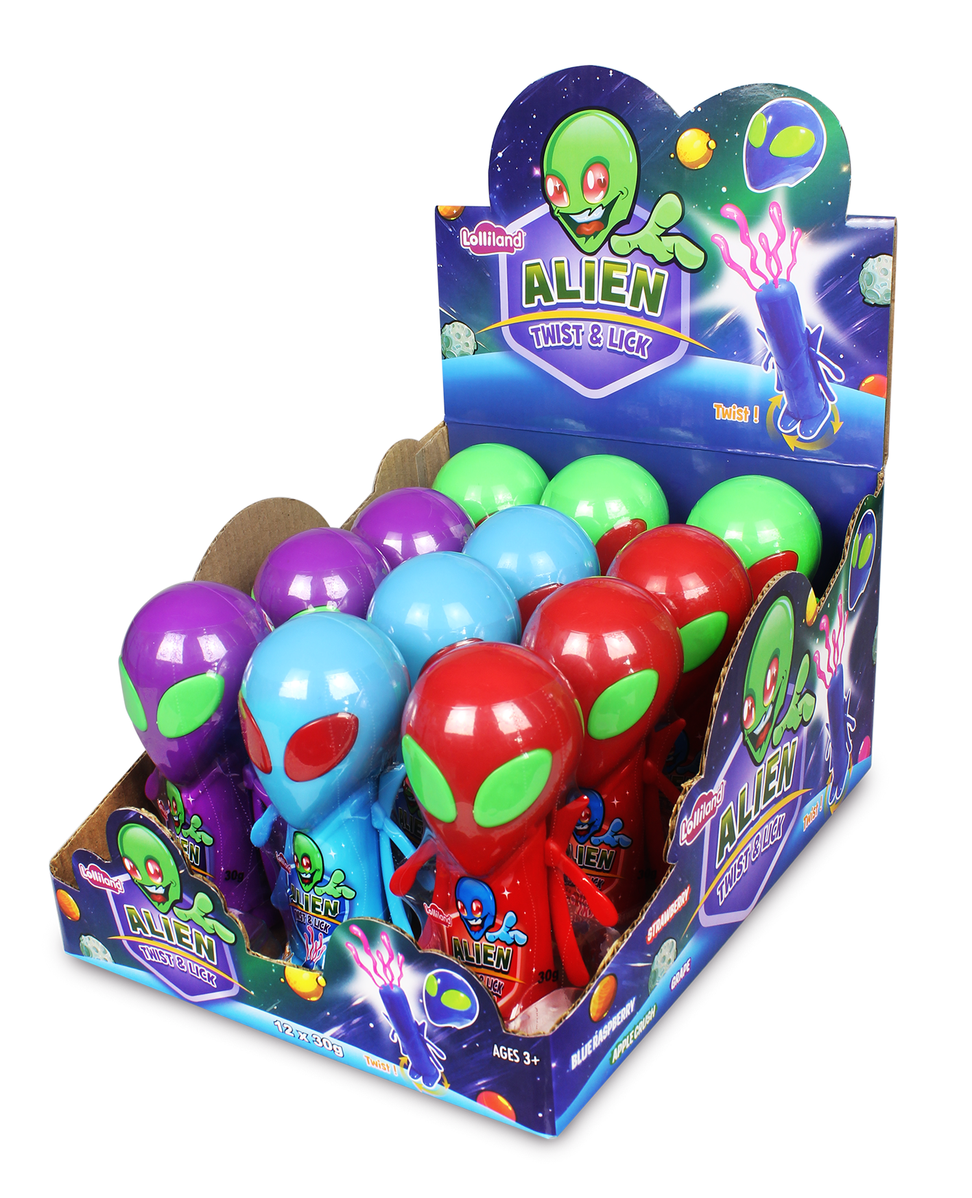 12pk Assorted Alien Twist & Lick 30g