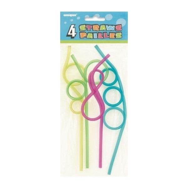 4pc Party Loop Straws