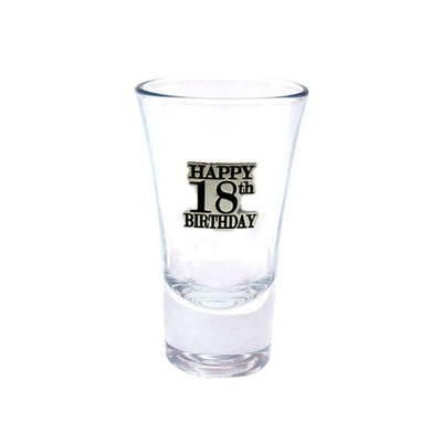 18th Birthday Black Badge Shot Glass