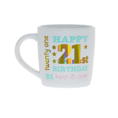 21st White & Gold Birthday Mug