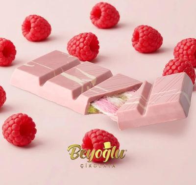 Dubai Choc Angel Hair Raspberry White Chocolate with Cotton Candy and Pistachio Cream 80g
