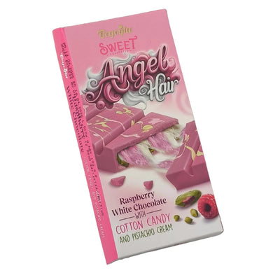 Dubai Choc Angel Hair Raspberry White Chocolate with Cotton Candy and Pistachio Cream 80g