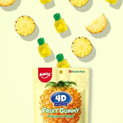 Amos 4D Gummy Juicy Burst Pineapple 1kg