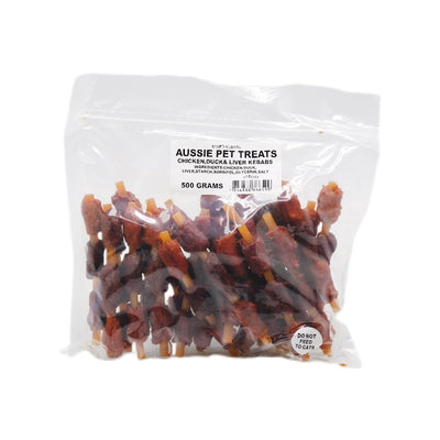 1kg Doglisious Chicken, Duck and Liver Kebabs