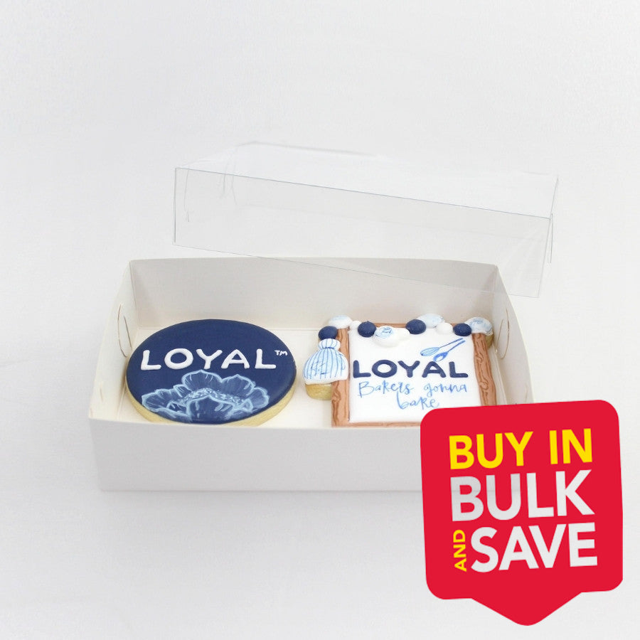 BULK 100pk 2 Biscuit Box with Clear Lid 6.75x4.5x1.5in