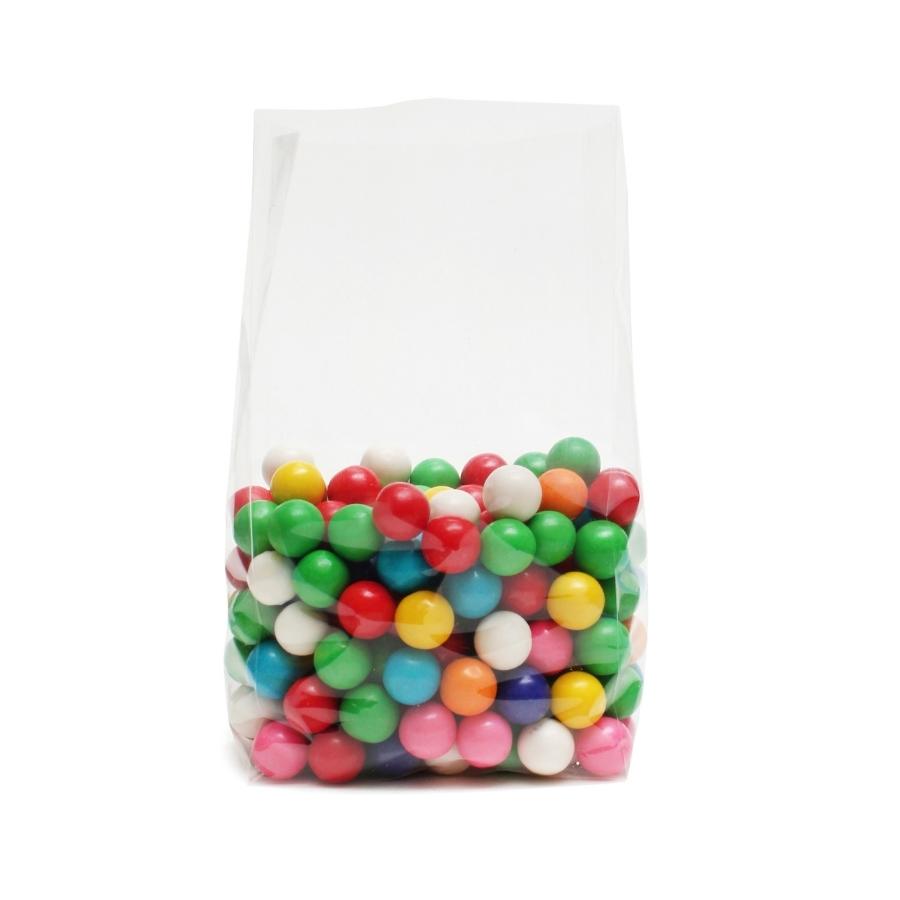 100pk BOPP Bags with Block Bottom 230x125x50mm 50um
