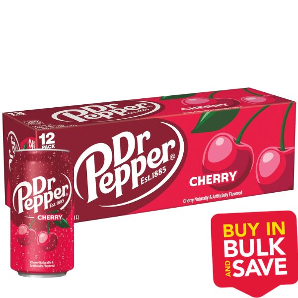 BULK 12PK USA Dr Pepper Cherry 355ml