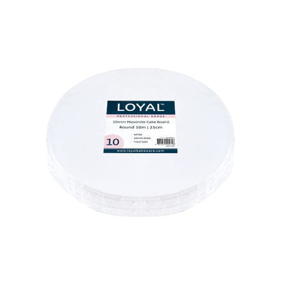 10in Round 10mm Masonite Drum Cake Board - White