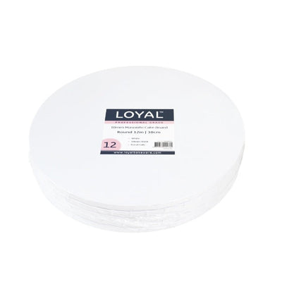 12in Round 10mm Masonite Drum Cake Board - White