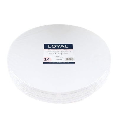 14in Round 10mm Masonite Drum Cake Board - White