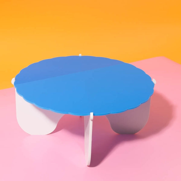 Cake & Candle Plateau Gateau Blue & White 3-Piece Cake Stand