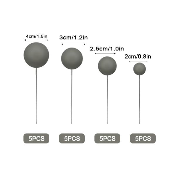 Cloud Grey Matte Ball Toppers 20pk