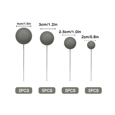 Cloud Grey Matte Ball Toppers 20pk