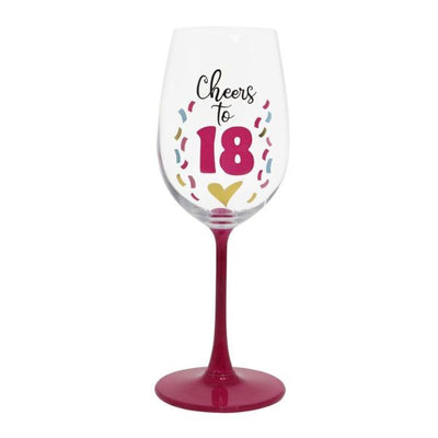 Cheers To 18 Wine Glass